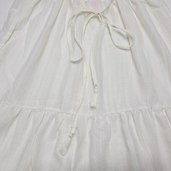 Xhilaration Dress Womens Medium Cream Sheer Babydoll Mini Y2K Boho Cottagecore - Picture 10 of 12
